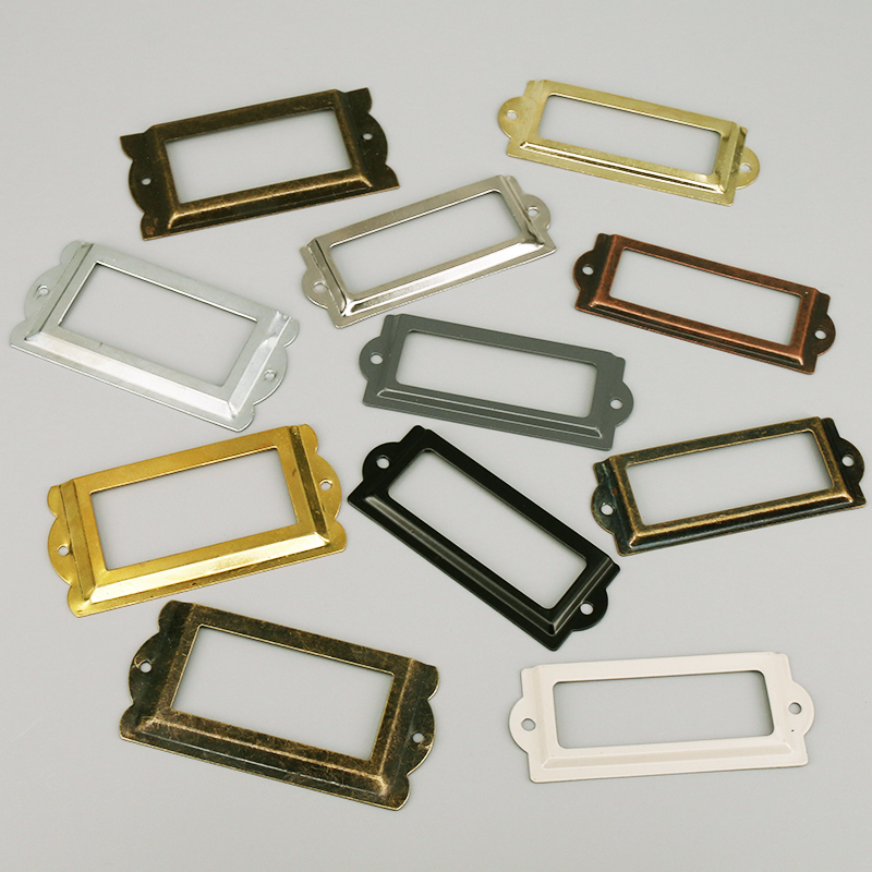 Furniture Hardware Names - Cadre d'étiquette en fer Antique, 4
