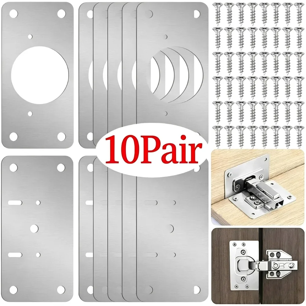 Cabinet Hinge Overlay - 10/1 Paires de Plaques de Réparation